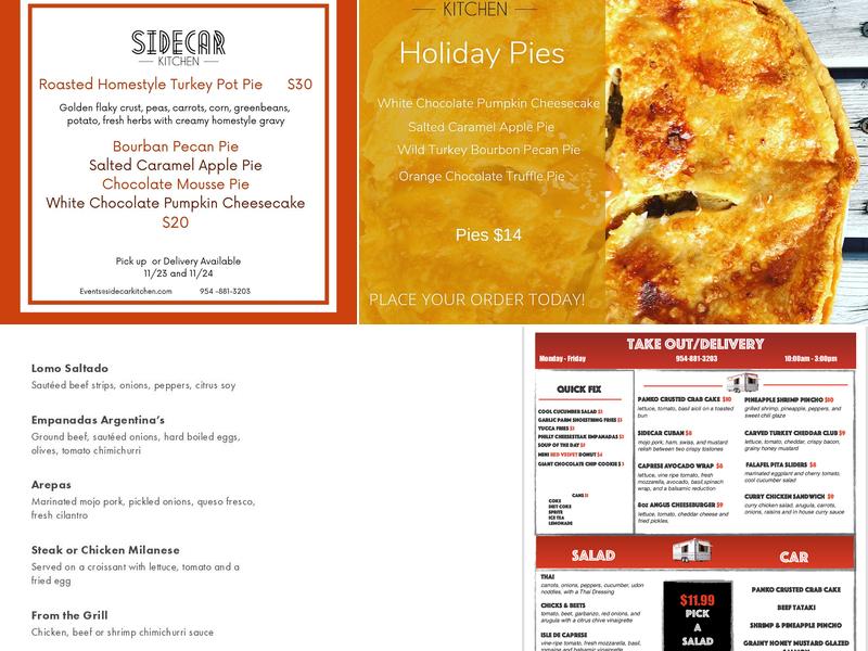 Sidecar Kitchen Menu