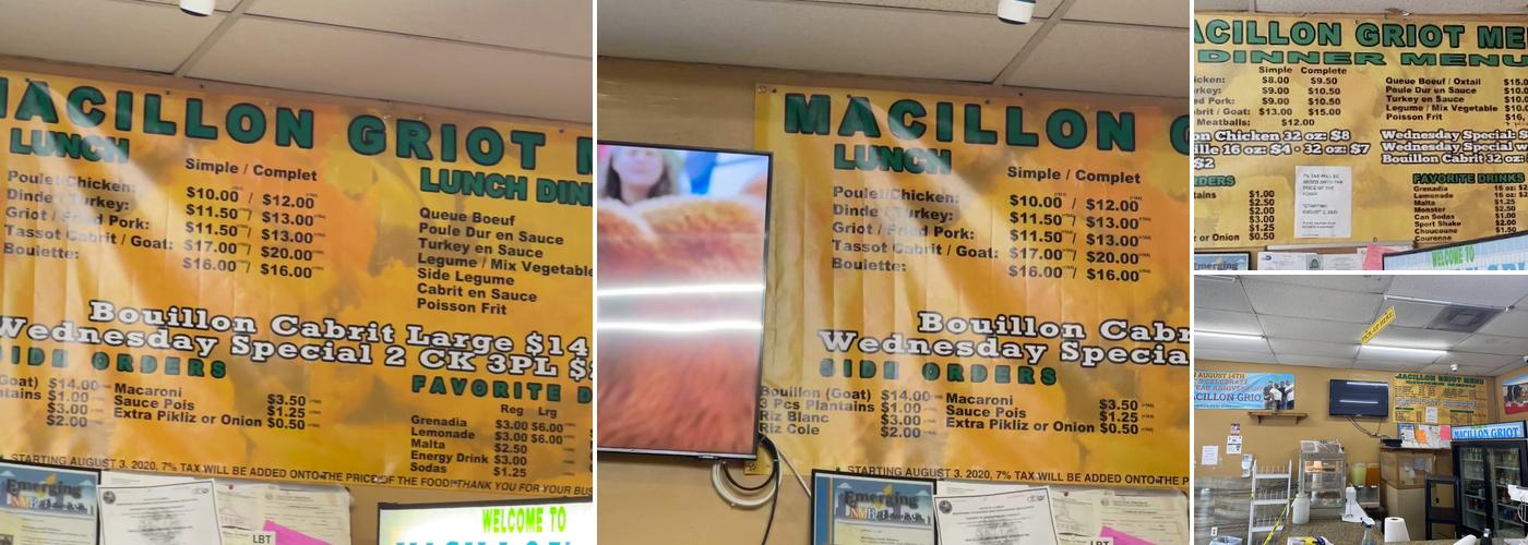 Macillon Grio Fish & Chicken Menu