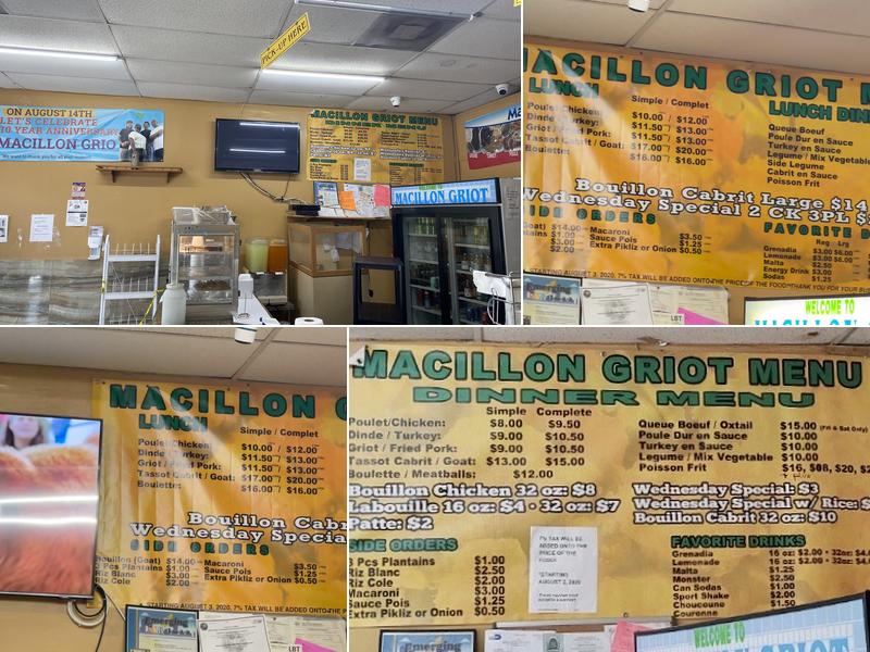 Macillon Grio Fish & Chicken Menu