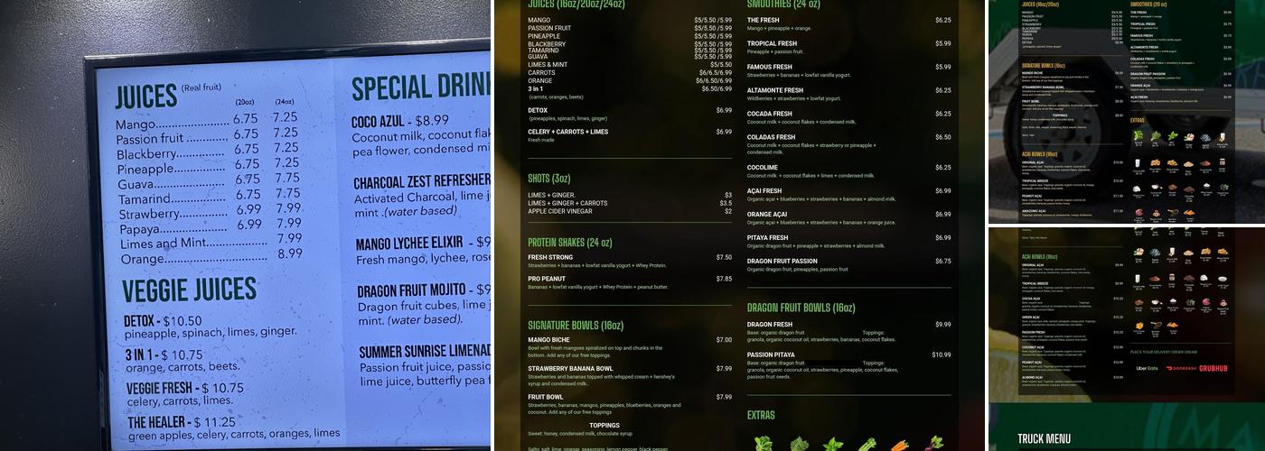 Mango Fresh Menu