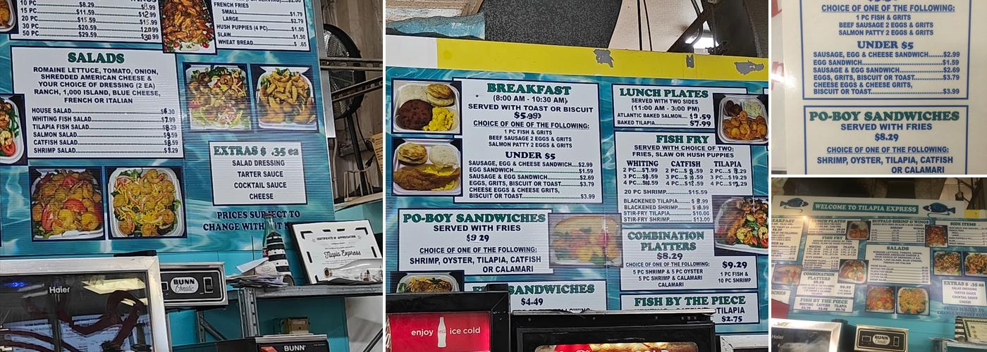 Tilapia Express Menu