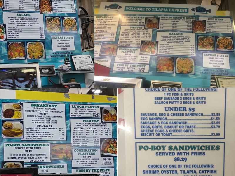 Tilapia Express Menu