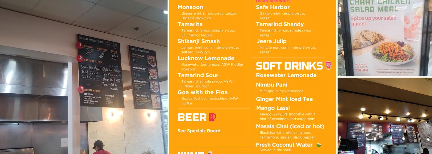NaanStop Menu