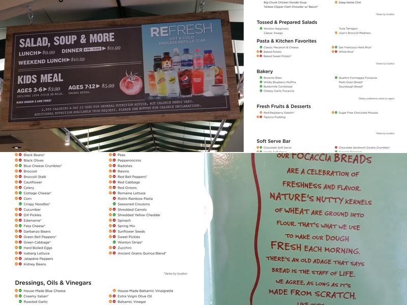 Sweet Tomatoes Menu