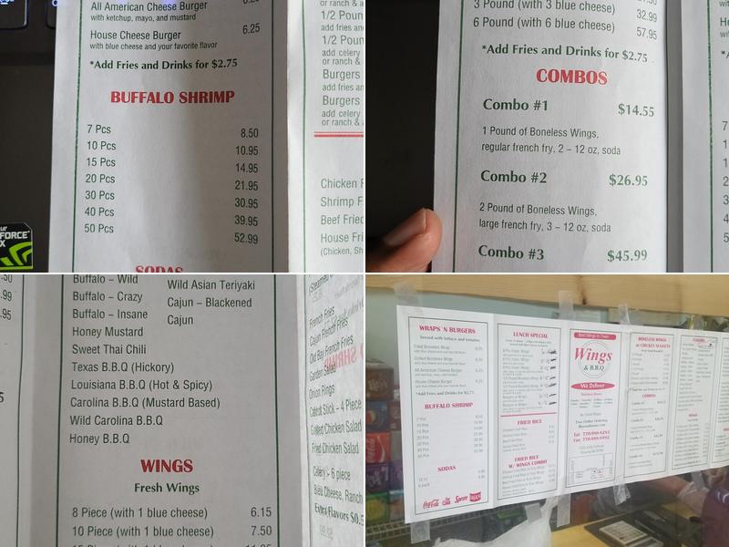 Wings & BBQ Menu