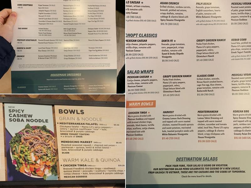 Chopt Menu