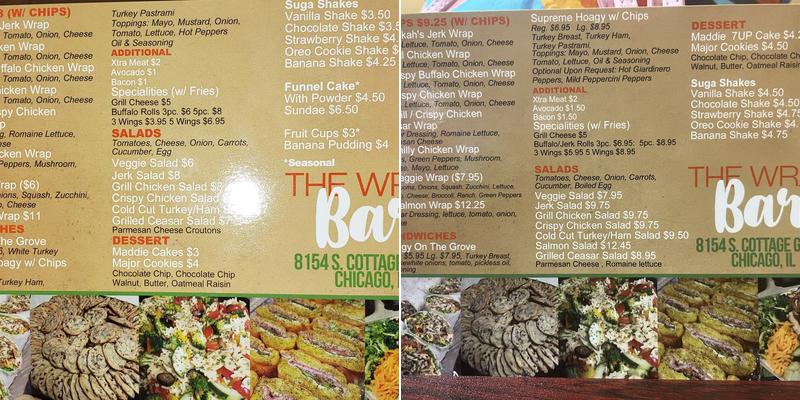 The Wrap Bar Menu