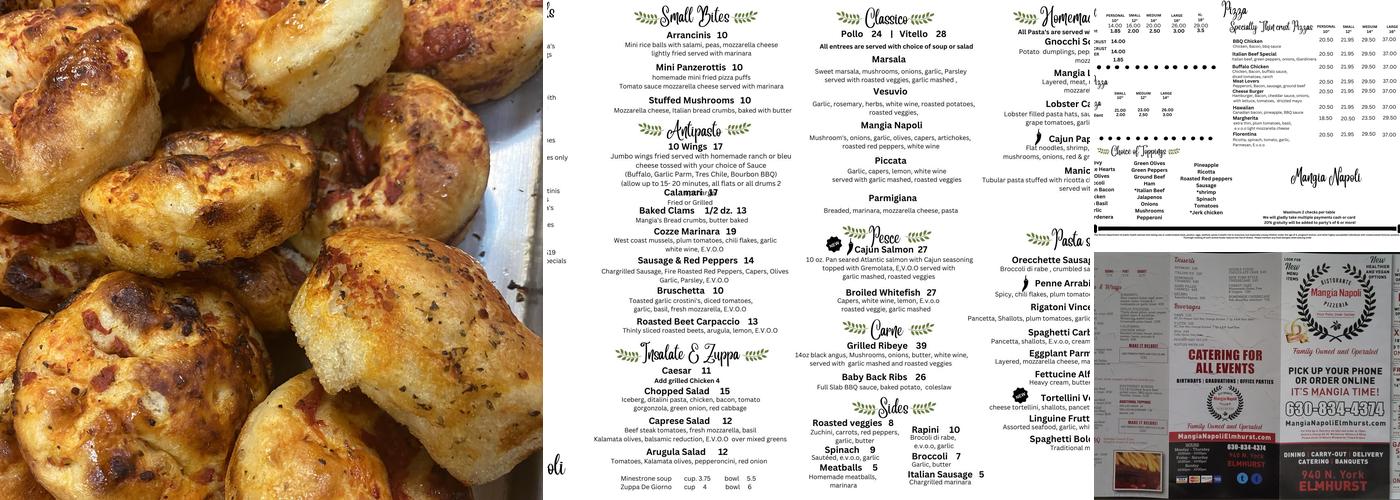 Mangia Napoli Menu