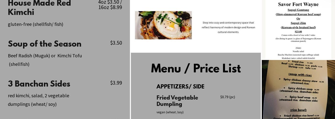 Ryu's Kitchen Menu