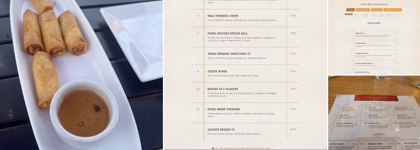 Pete's Thai Kitchen Menu