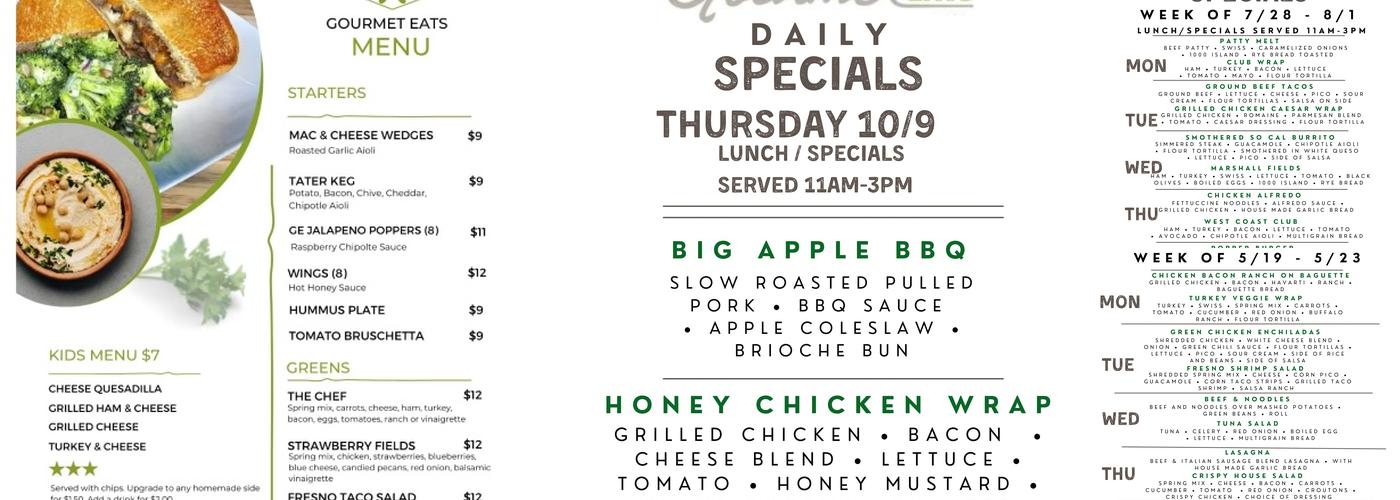 Gourmet Eats Menu