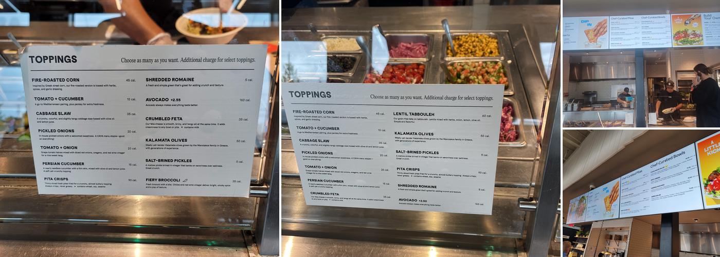 CAVA Menu