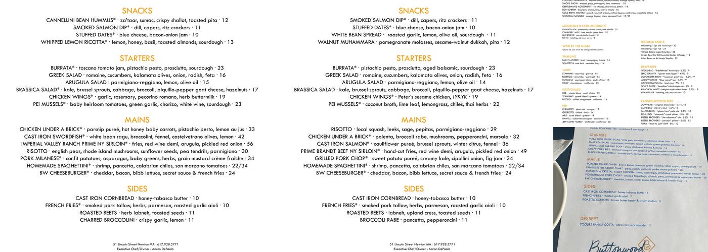 Buttonwood Menu