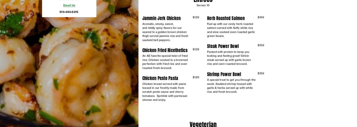 Active Eats Menu