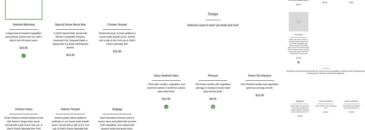 Sushi Ya Menu