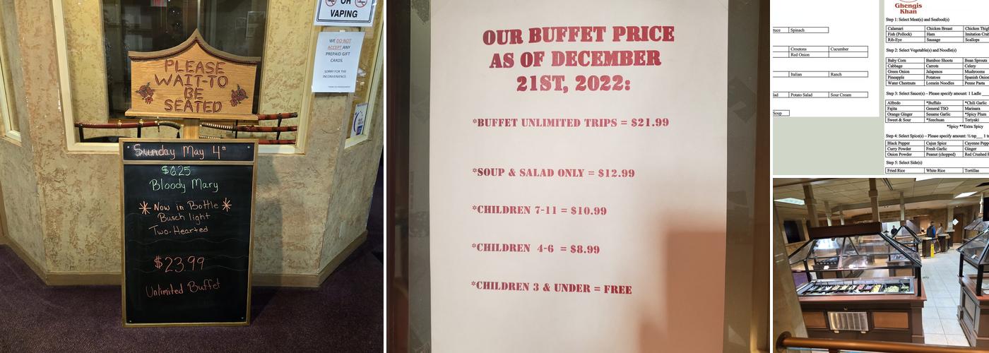 Ghengis Khan Mongolian BBQ Menu