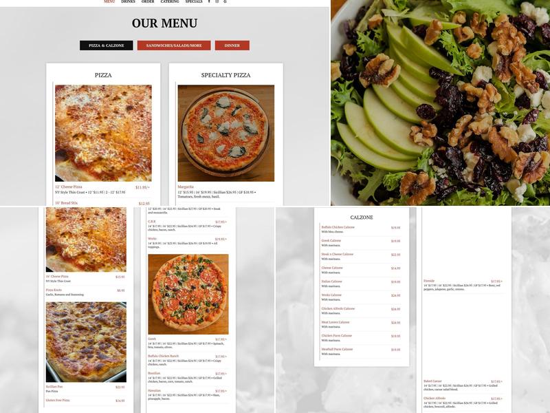 Lisa’s Family Pizzeria Menu