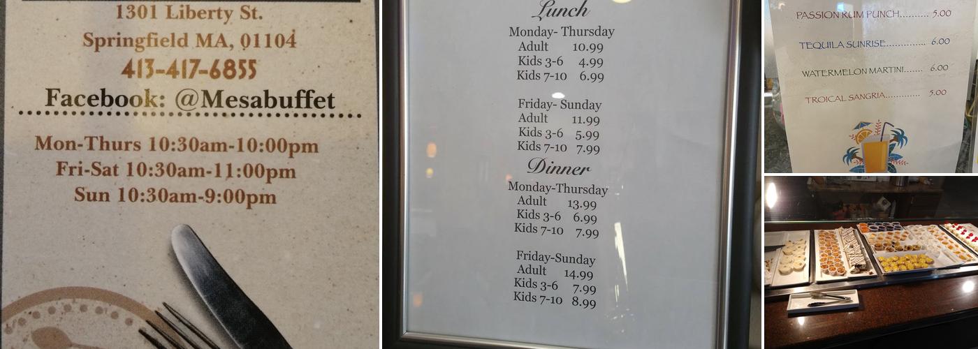 Mesa Buffet Menu