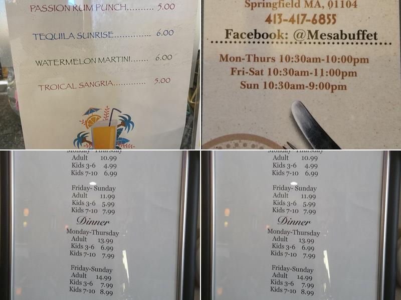 Mesa Buffet Menu