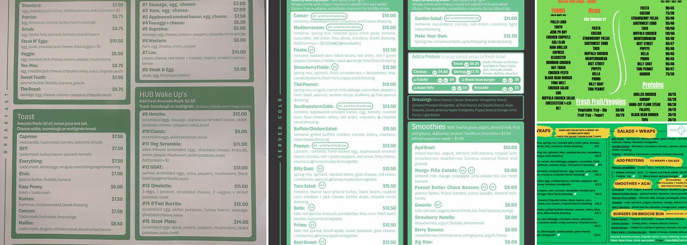 Fresh Hub Eatery Menu