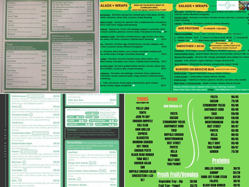 Fresh Hub Eatery Menu