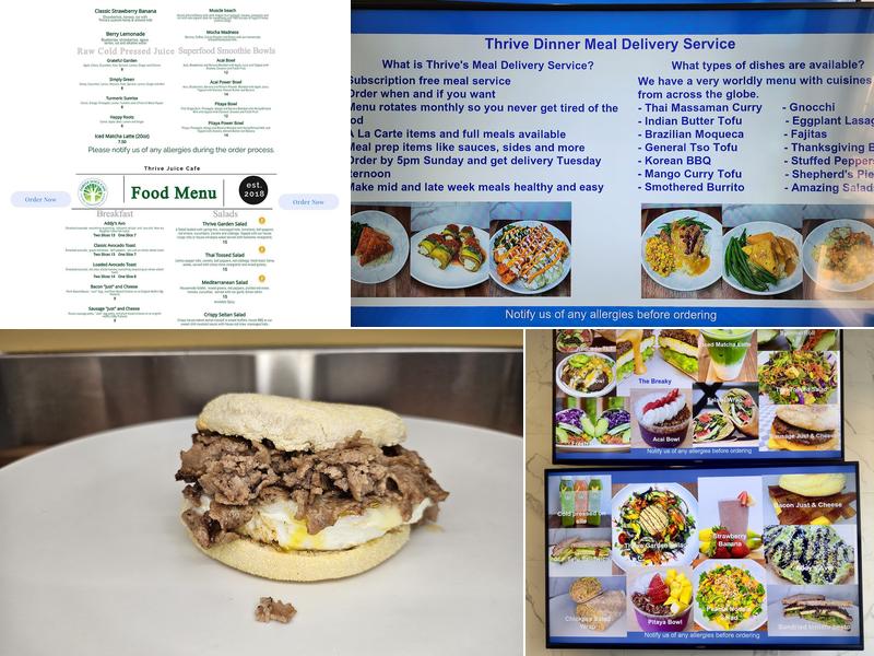 Thrive Juice Cafe Menu