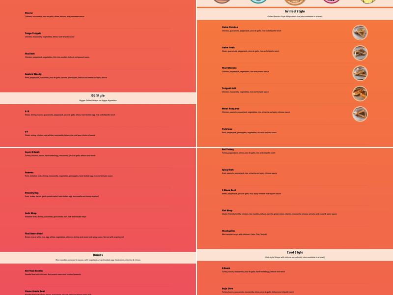 Longboards Wraps & Bowls Menu