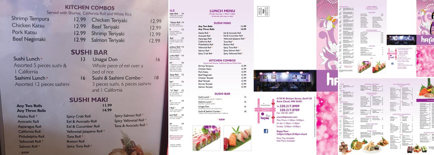 Hajime St.Cloud Menu
