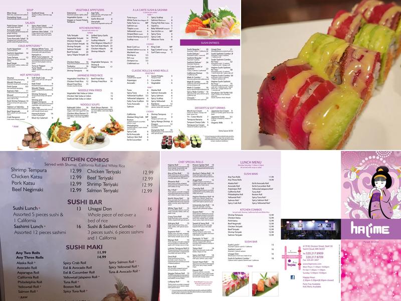 Hajime St.Cloud Menu