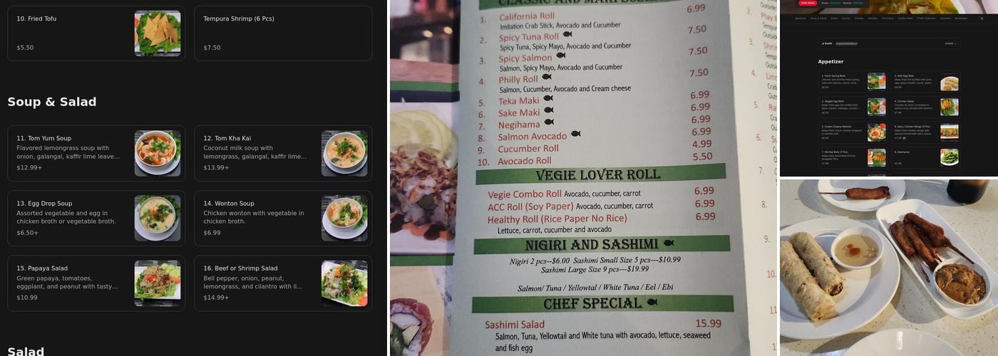 Chili Thai Cuisine Menu