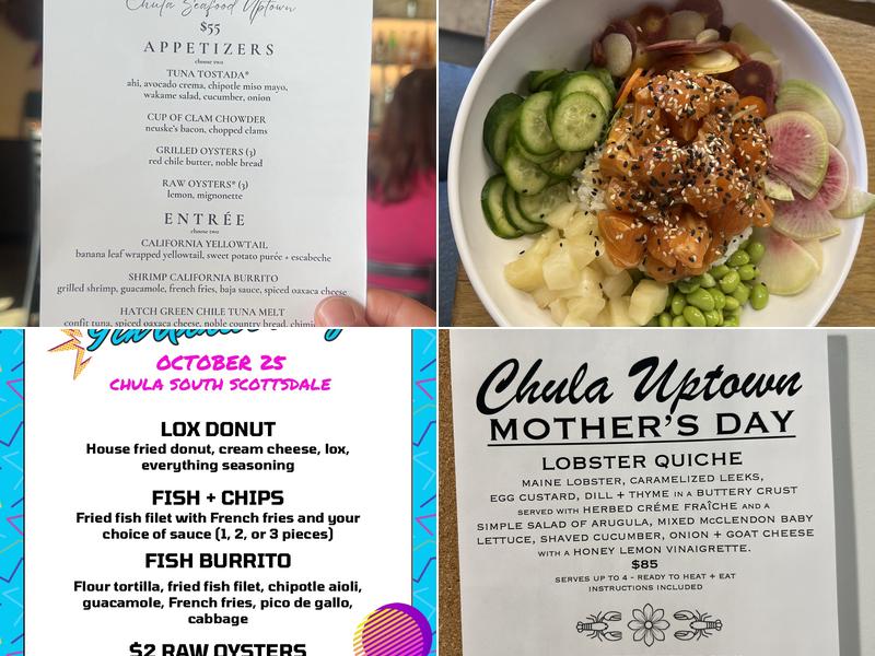 Chula Seafood Uptown Menu
