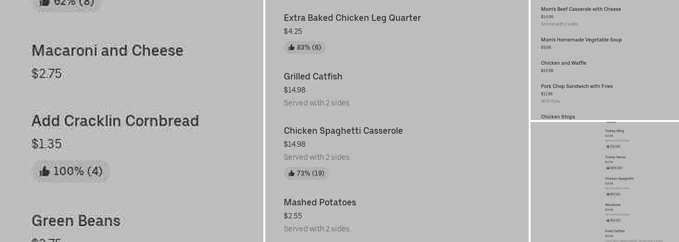 Collins Dream Kitchen Menu
