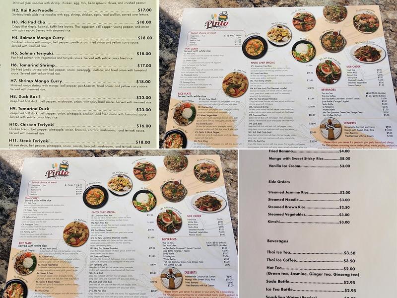 Pinto Thai Kitchen Menu