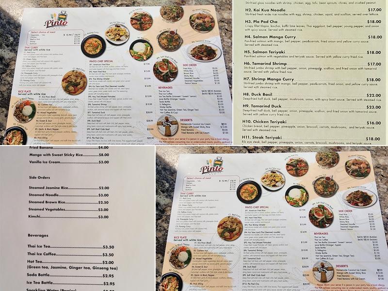 Pinto Thai Kitchen Menu