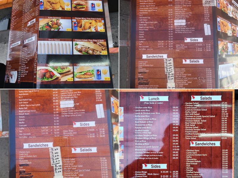 Chicken vs lamb Menu