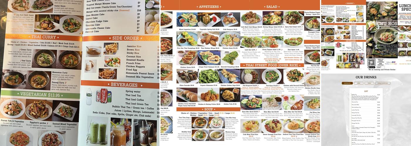 Chu Ros Thai Menu