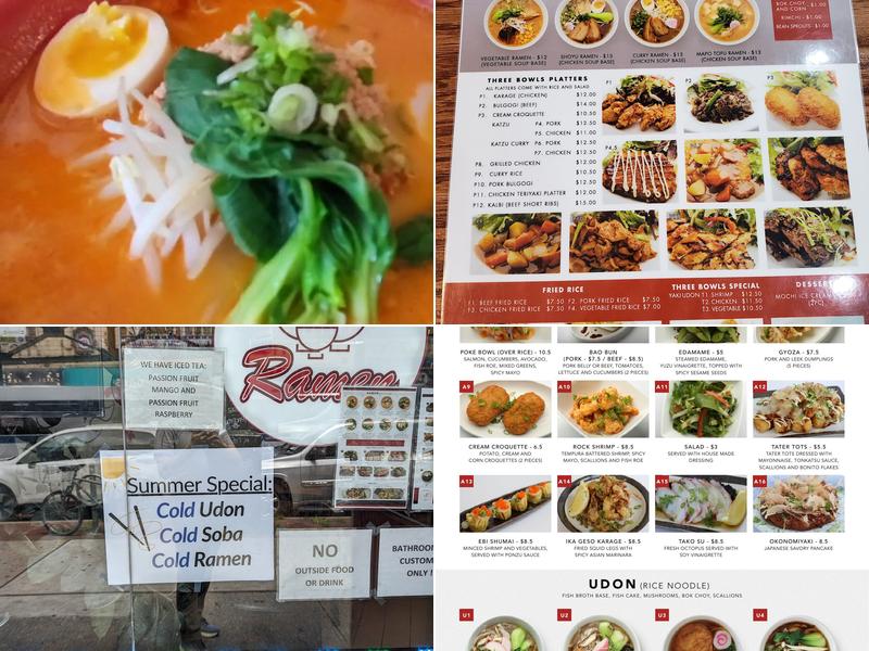 Three Bowls Ramen Menu