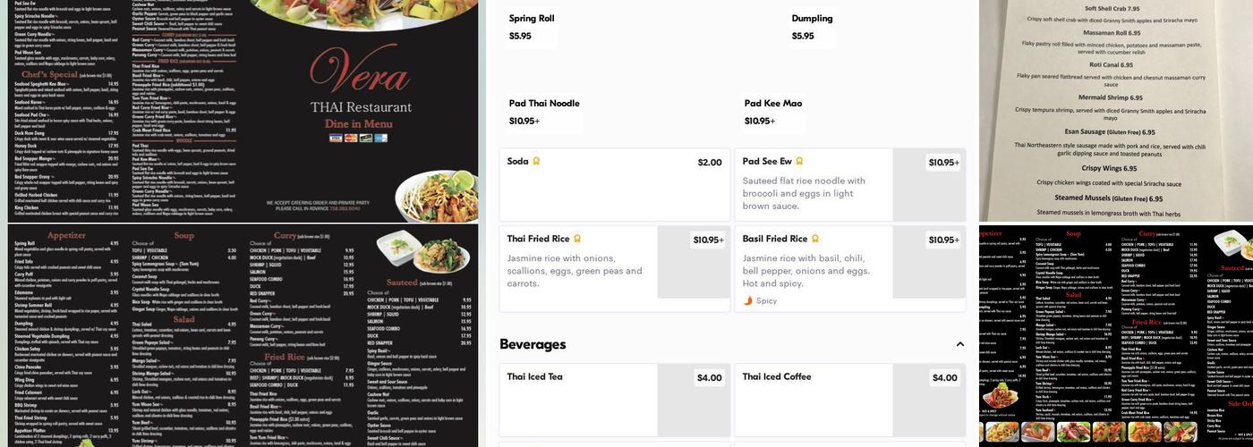 Vera Thai Menu