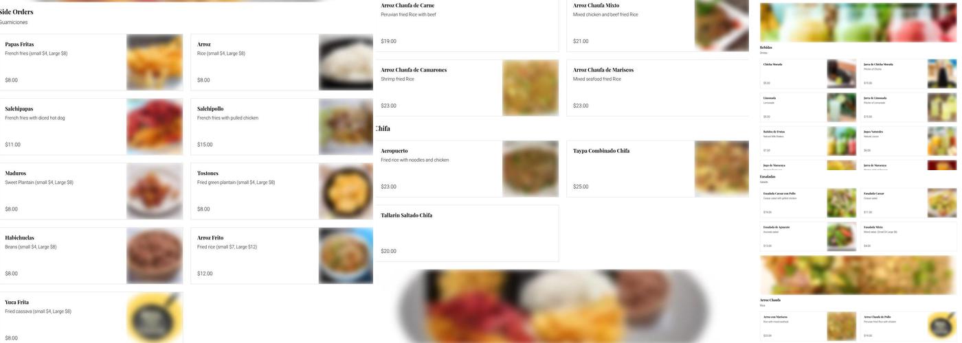 Mistura Peruana Menu