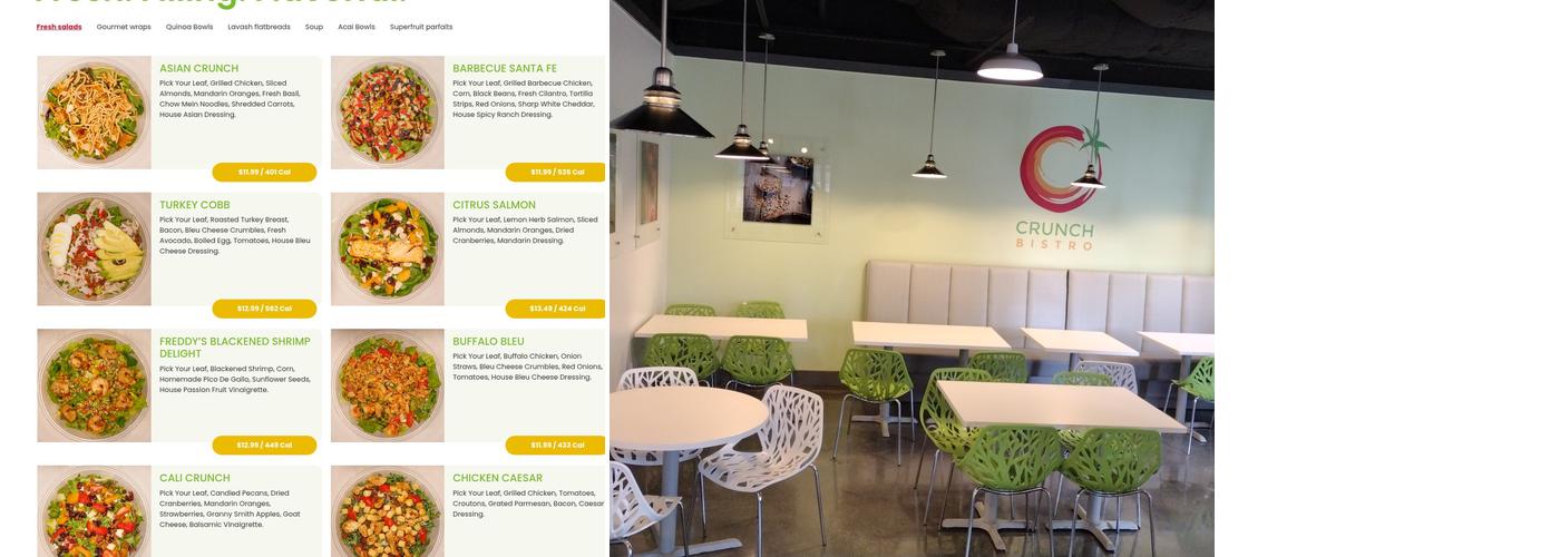 Crunch Bistro Menu