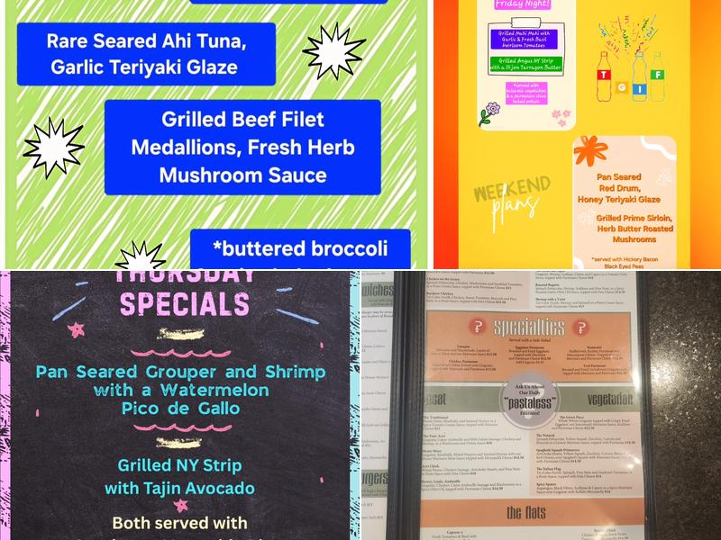 Pastabilities Menu