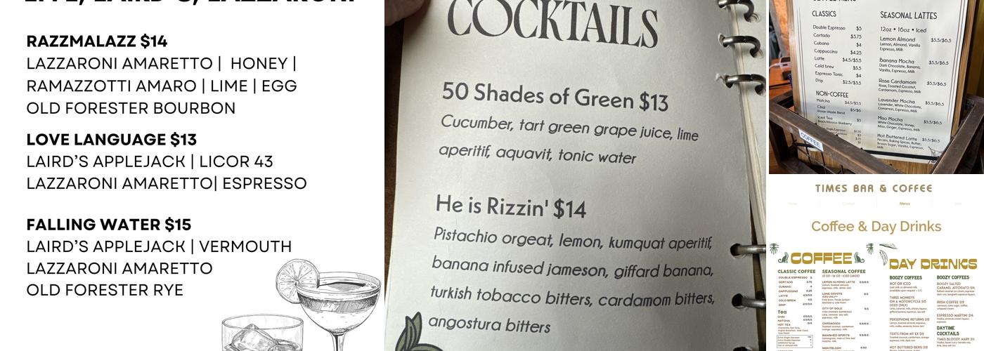 The Times Bar & Coffee Shop Menu