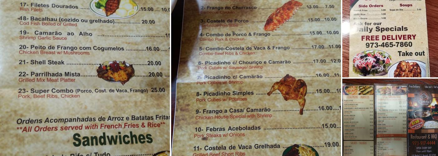 Tonys bbq Menu
