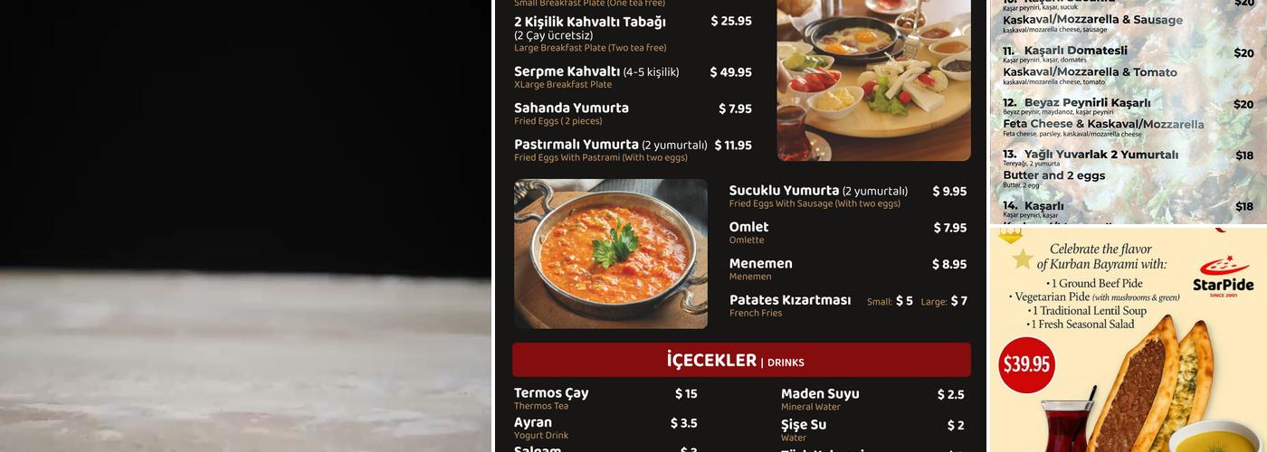 Star Pide Menu