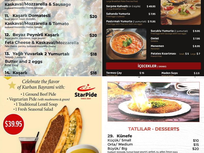 Star Pide Menu