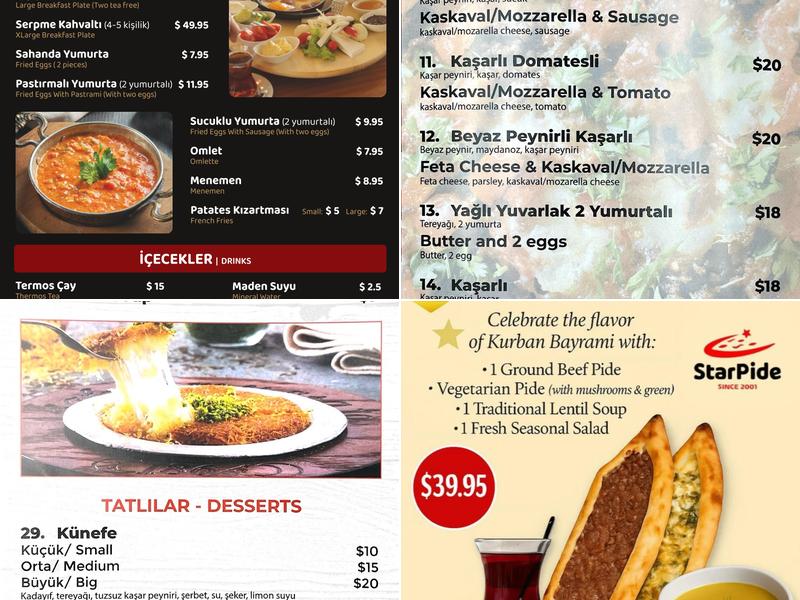 Star Pide Menu