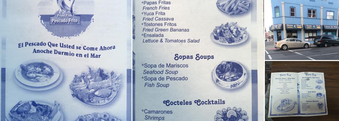 Fancy Fish Menu