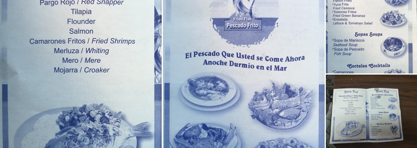 Fancy Fish Menu