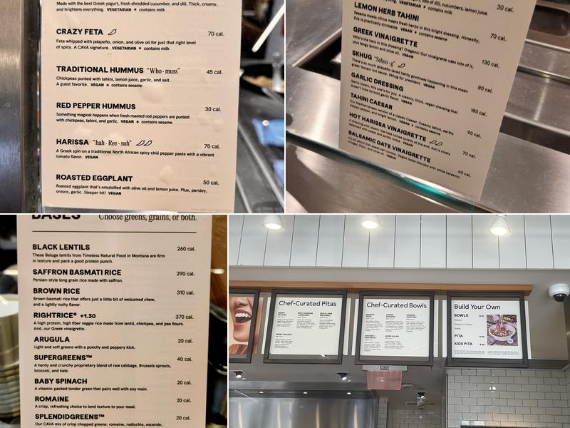 CAVA Menu