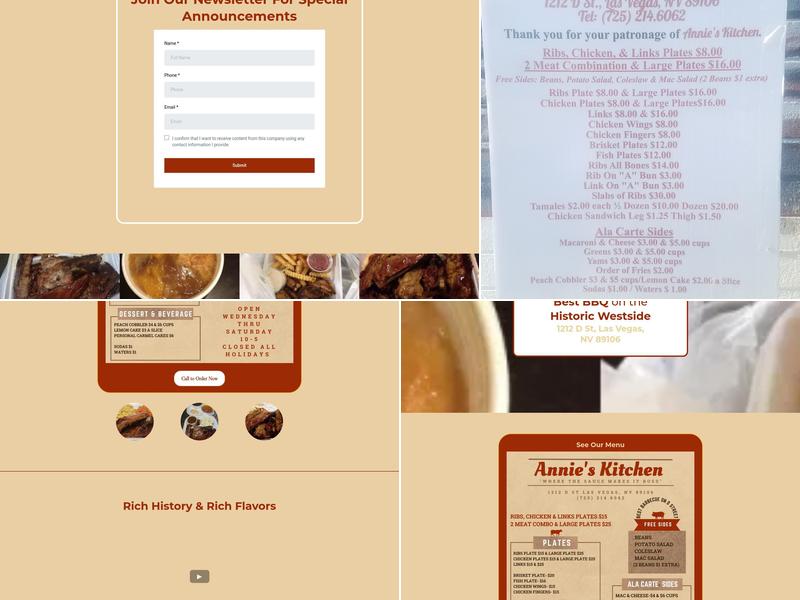 Annie's Kitchen Menu